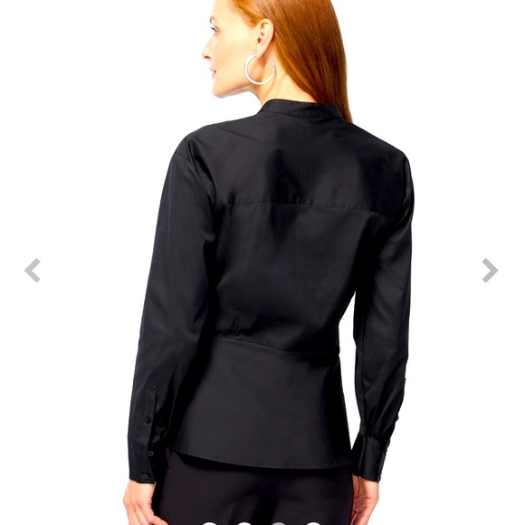 Chicos Black Label Poplin Peplum Shirt SOLD OUT - Picture 2 of 4